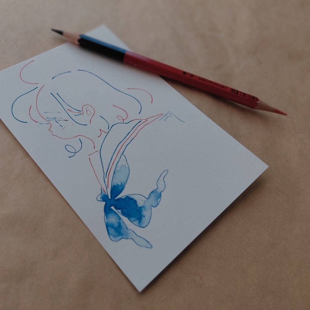 赤青鉛筆ドローイング