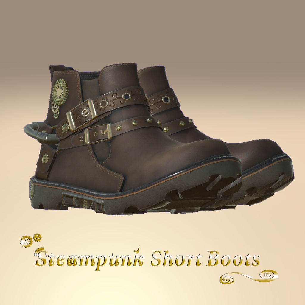 Steampunk Short Boots(Brown)