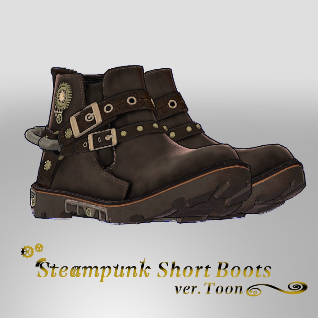 Steampunk Short Boots(Brown) ver.Toon