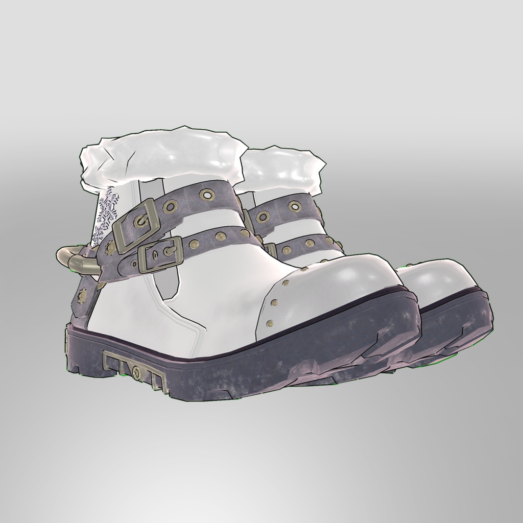 Steampunk Short Boots ChristmasVersion(White) ver.Toon