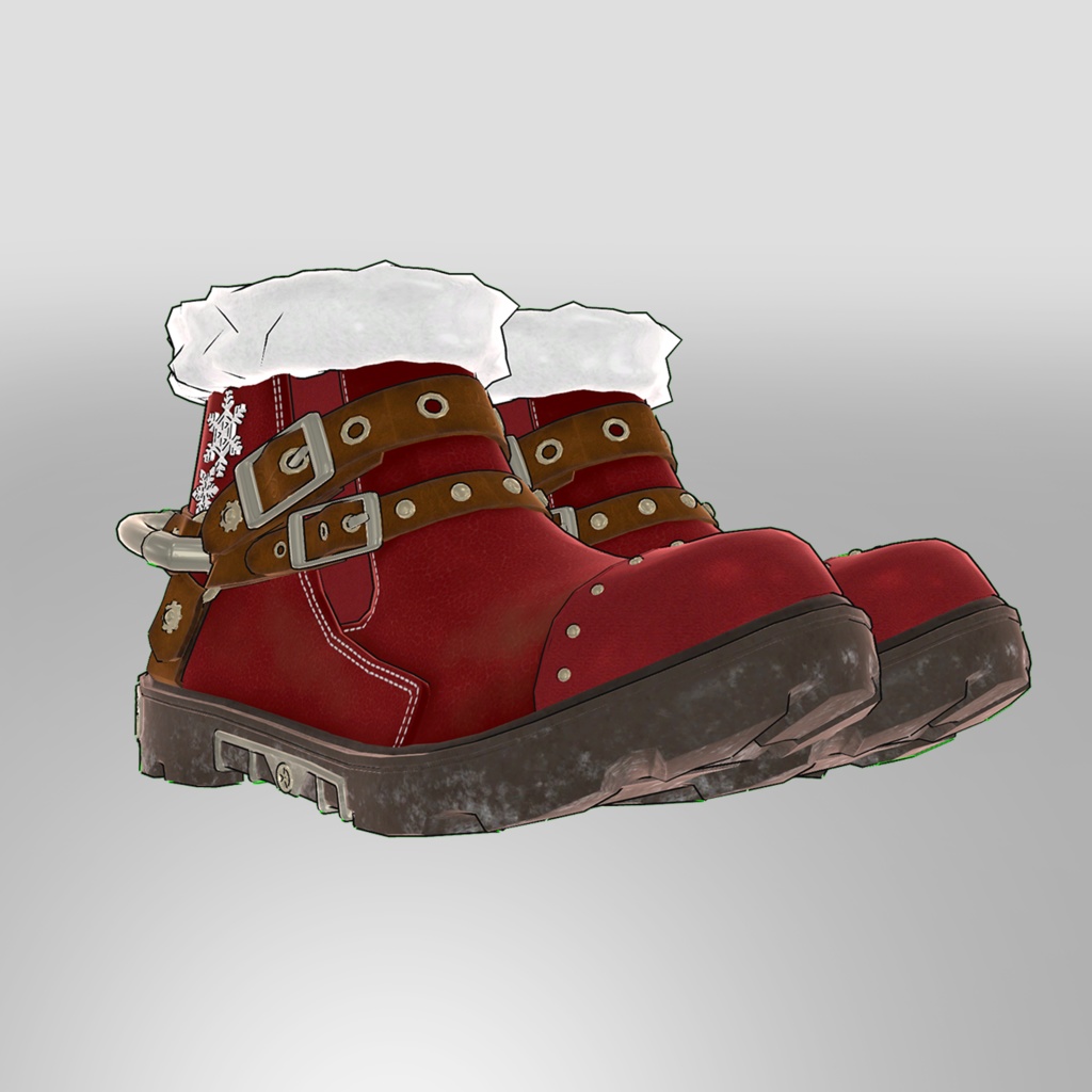 Steampunk Short Boots ChristmasVersion(Red) ver.Toon