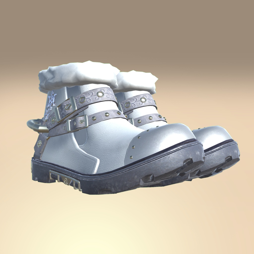 Steampunk Short Boots ChristmasVersion(White)