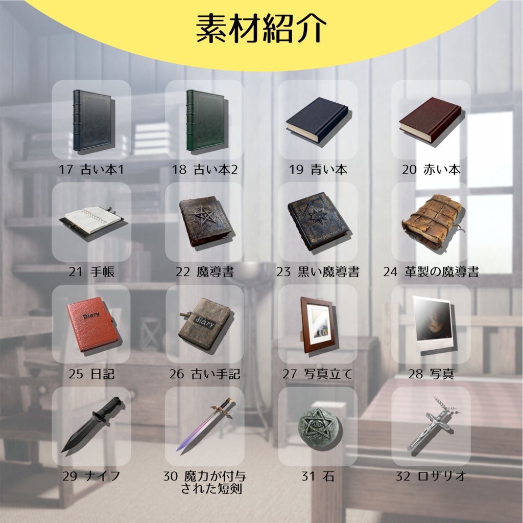 【全60種】アイテム素材【TRPGやテーブルゲームに】