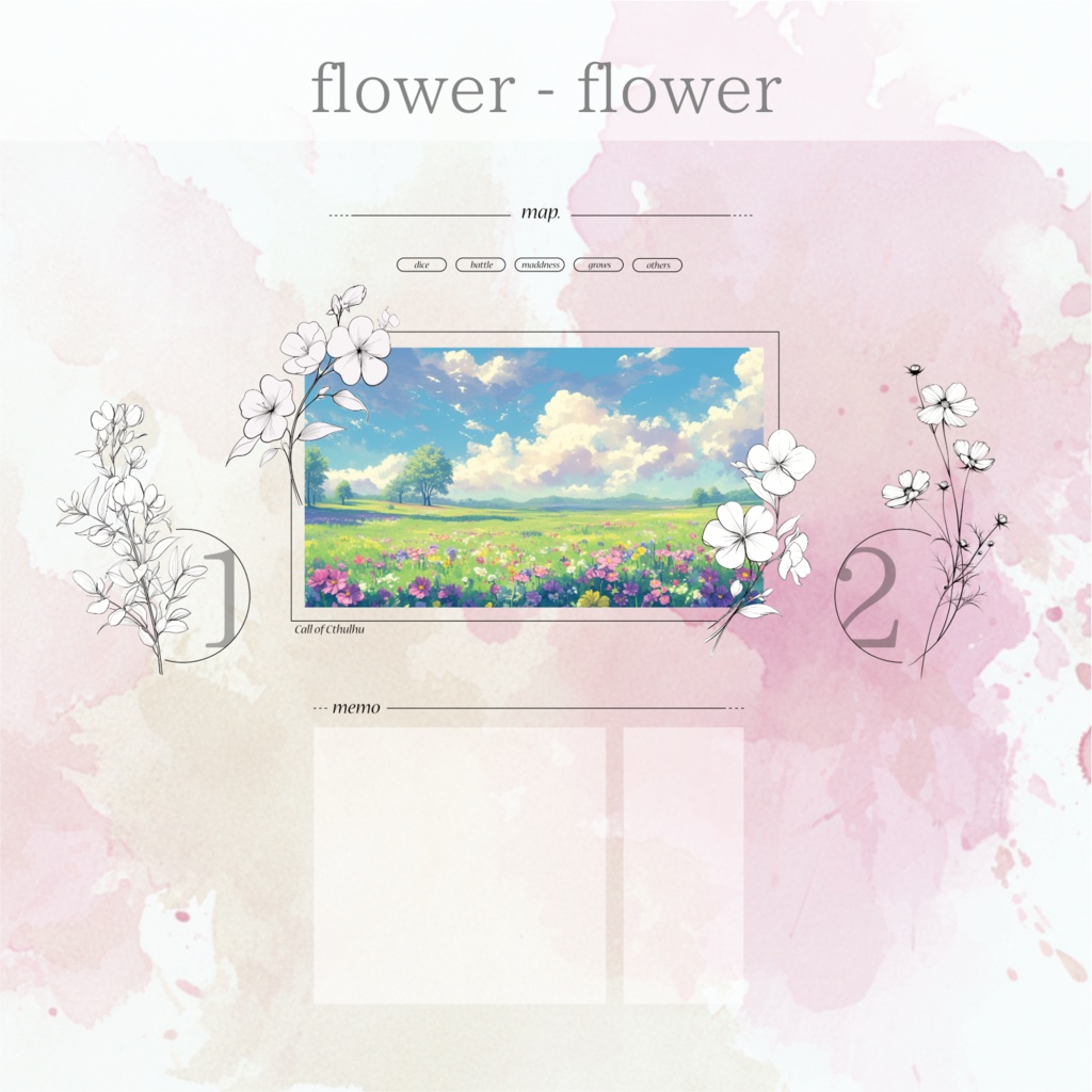 【CoC部屋素材】ちょっと儚いお部屋(貼るだけZIPつき)