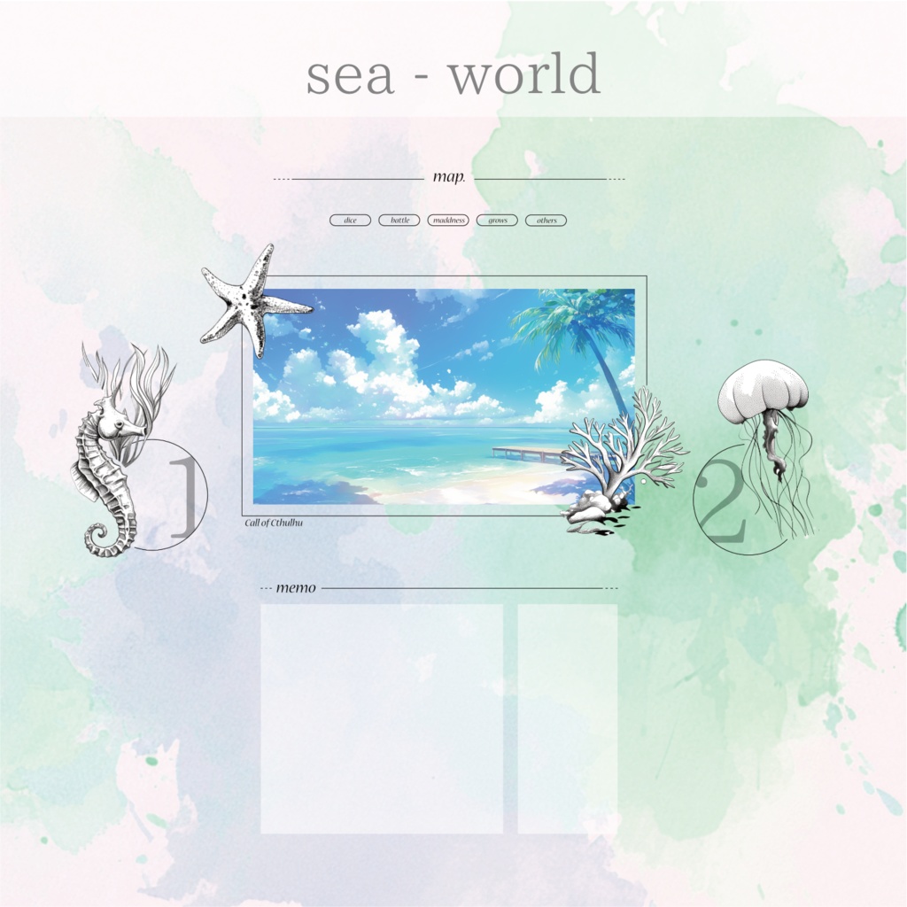 【CoC部屋素材】ちょっと儚いお部屋(貼るだけZIPつき)