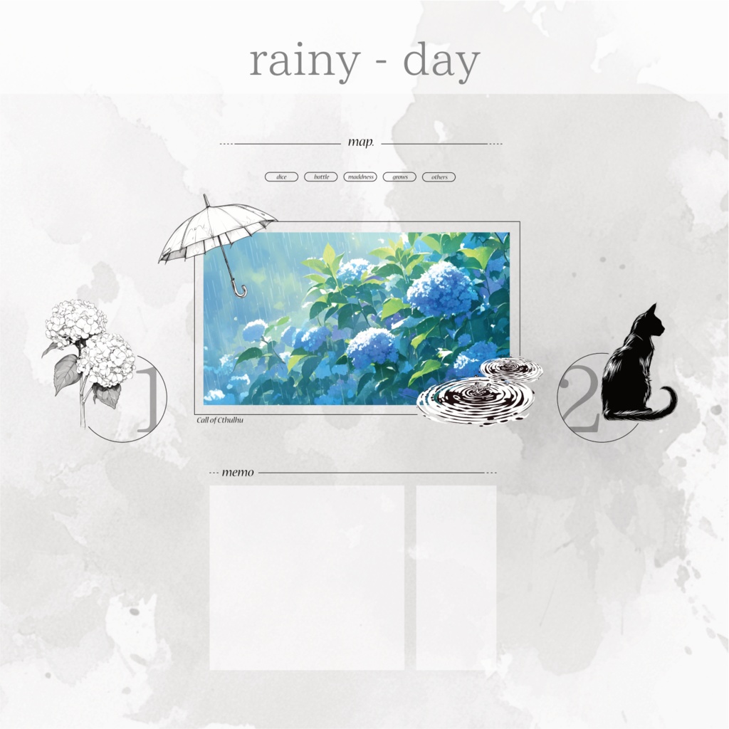 【CoC部屋素材】ちょっと儚いお部屋(貼るだけZIPつき)