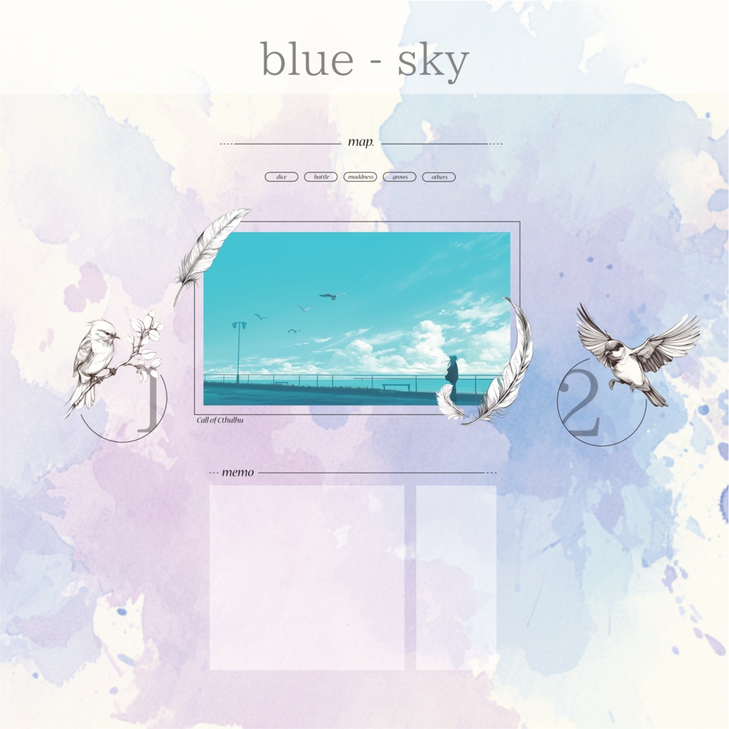 【CoC部屋素材】ちょっと儚いお部屋(貼るだけZIPつき)