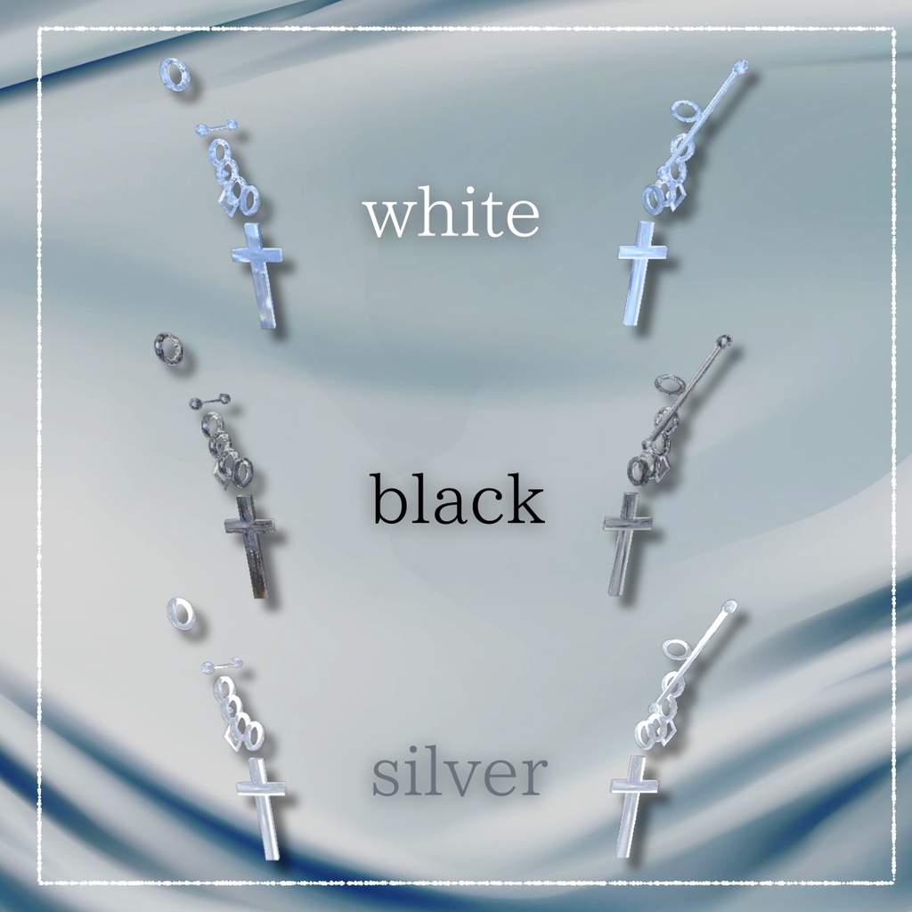【無料配布】【VRChat想定】white velvet 🤍_cross pierce_