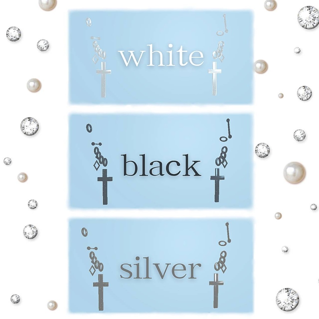 【VRChat想定】white velvet 🤍_cross pierce_ 1週間¥500→¥300【SALE】