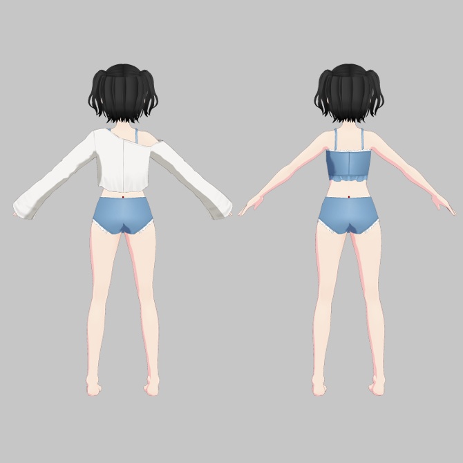 フリルの水着とトップス【VRoid衣装】