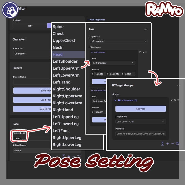【Warudo Plugin】Pose Editor - ボーンドラッグ&IKで直感ポージング