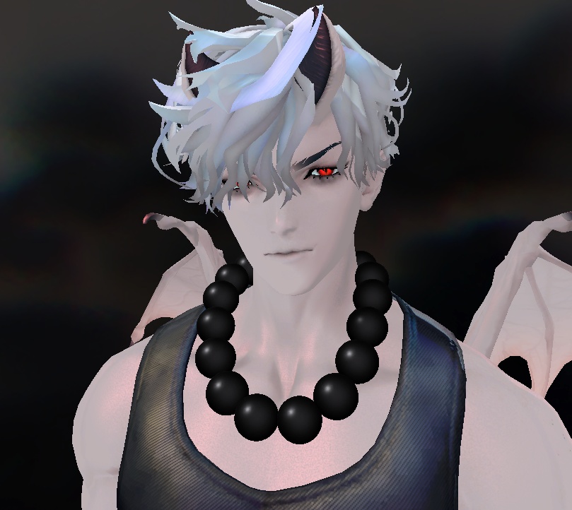 VRC Wooden Black Beeds Necklace 木製の黒いビーズネックレス