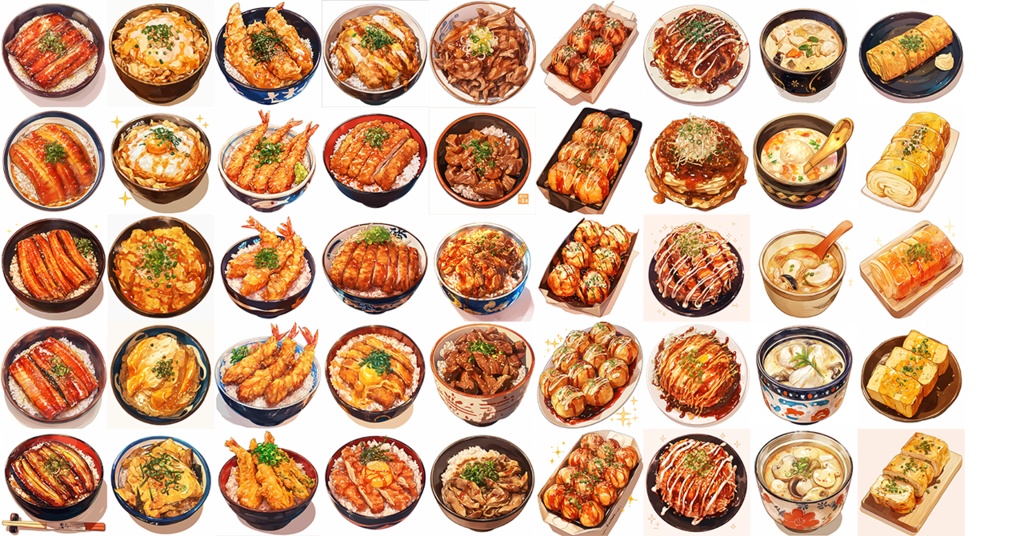 【計130点!!】日本食アニメ風イラスト/Japanese food【透過素材】