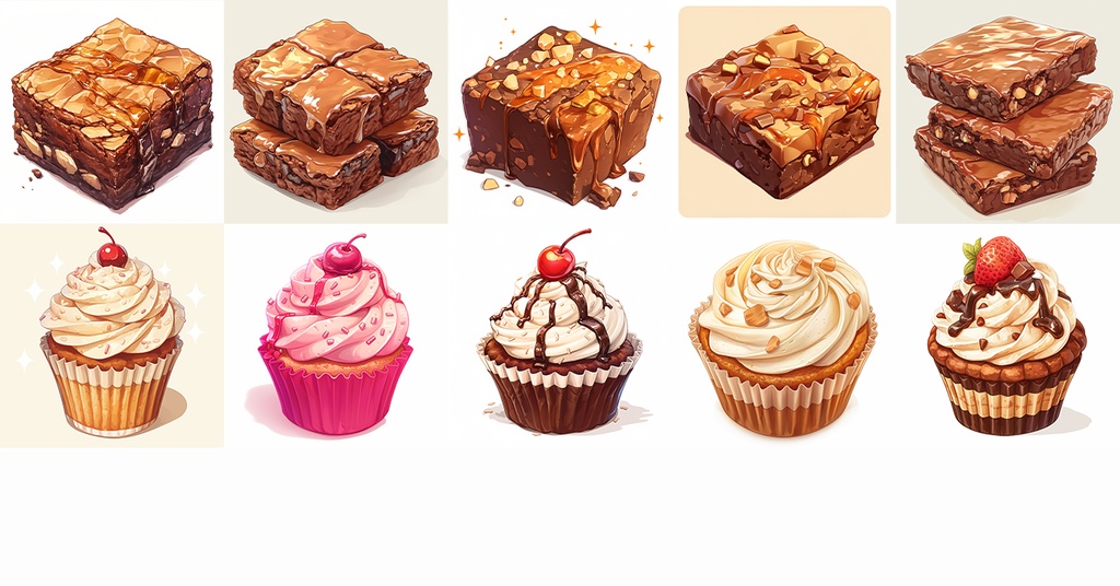 【計100点!!】スイーツアニメ風イラスト/Sweets【透過素材】