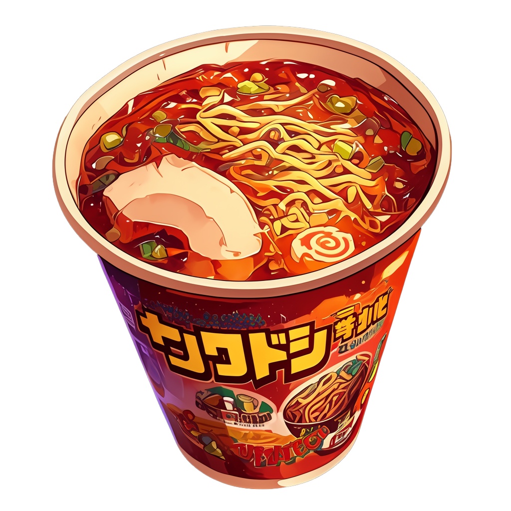 【無料配布20点!】カップ麺 アニメ風イラスト/Cup nooodles【透過素材】
