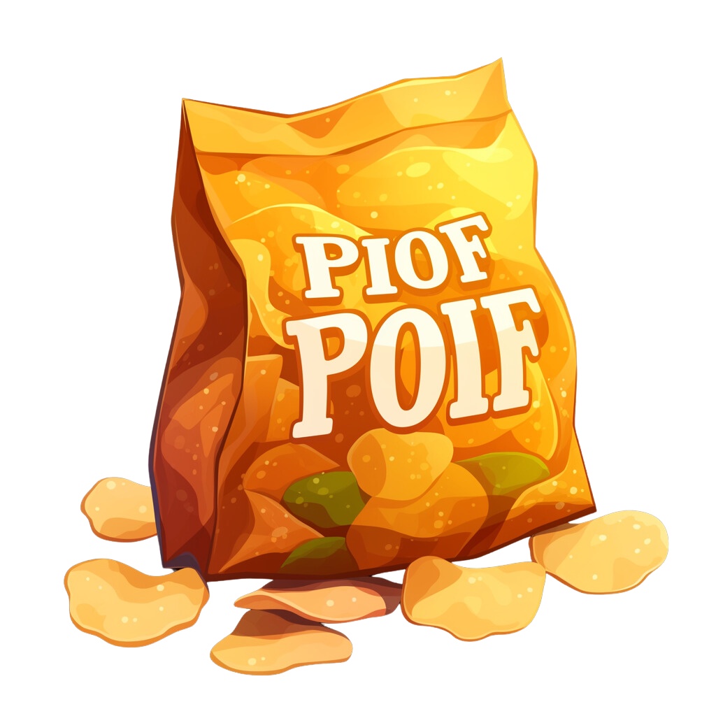 【無料配布20点!】ポテトチップス アニメ風イラスト/Chips【透過素材】