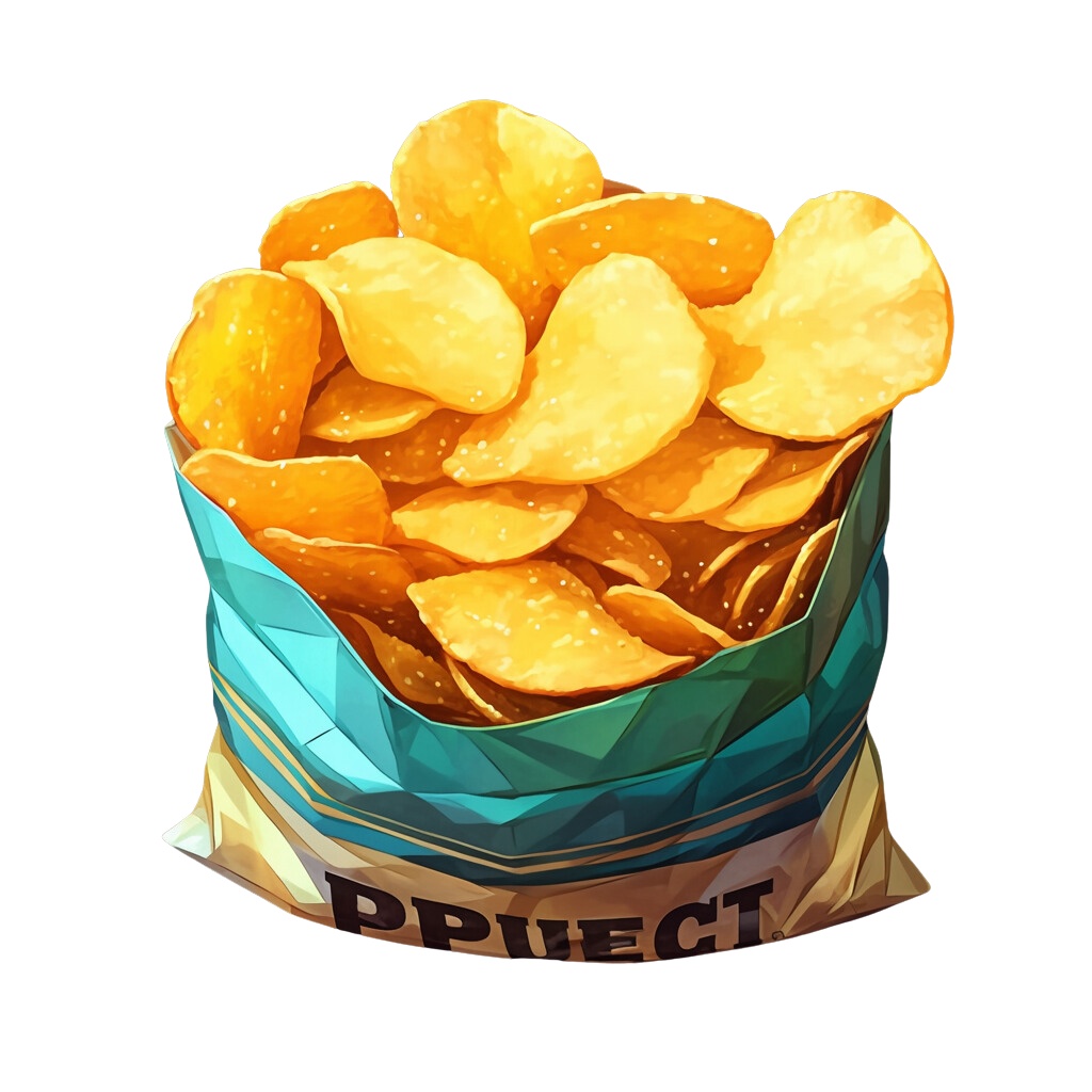 【無料配布20点!】ポテトチップス アニメ風イラスト/Chips【透過素材】