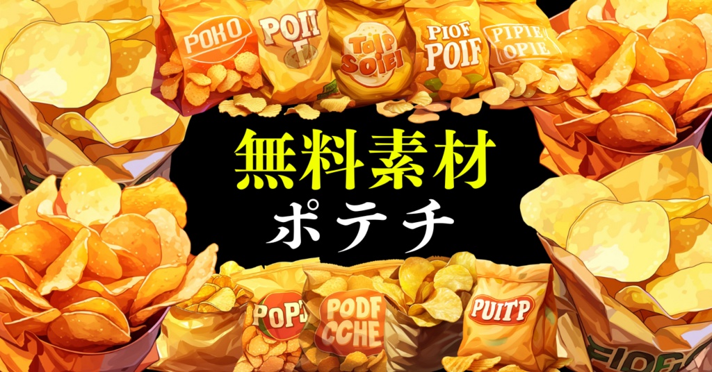 【無料配布20点!】ポテトチップス アニメ風イラスト/Chips【透過素材】