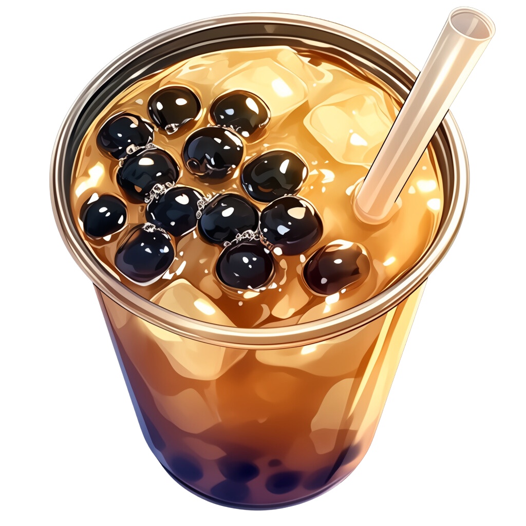 【無料配布20点!】タピオカドリンク アニメ風イラスト/Tapioca drink【透過素材】