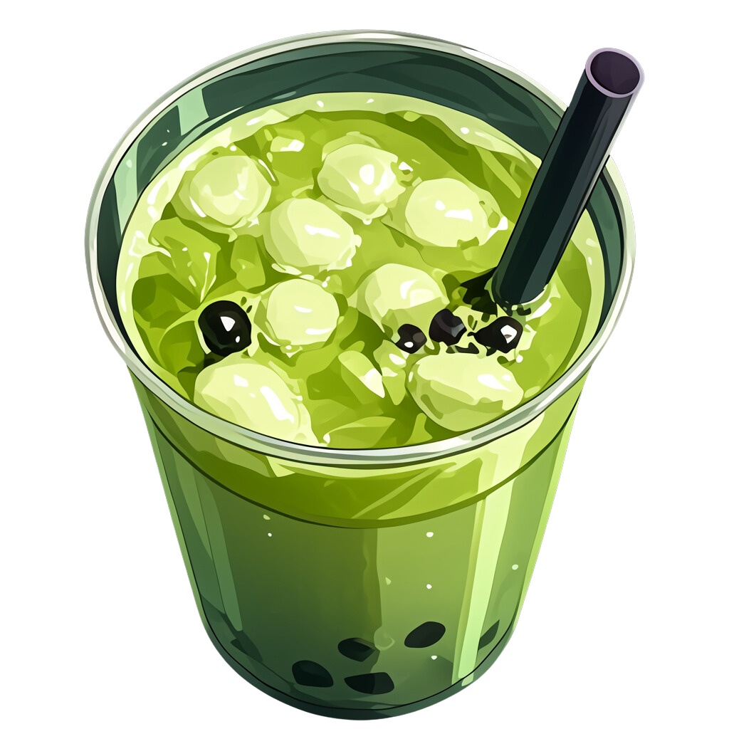 【無料配布20点!】タピオカドリンク アニメ風イラスト/Tapioca drink【透過素材】
