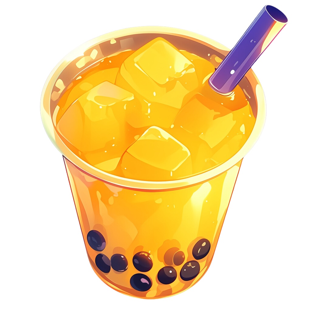 【無料配布20点!】タピオカドリンク アニメ風イラスト/Tapioca drink【透過素材】