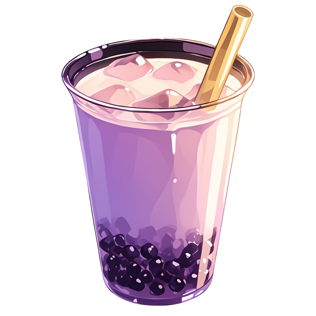 【無料配布20点!】タピオカドリンク アニメ風イラスト/Tapioca drink【透過素材】