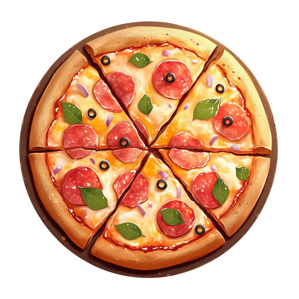 【無料配布20点!】ピザ アニメ風イラスト/Pizza【透過素材】