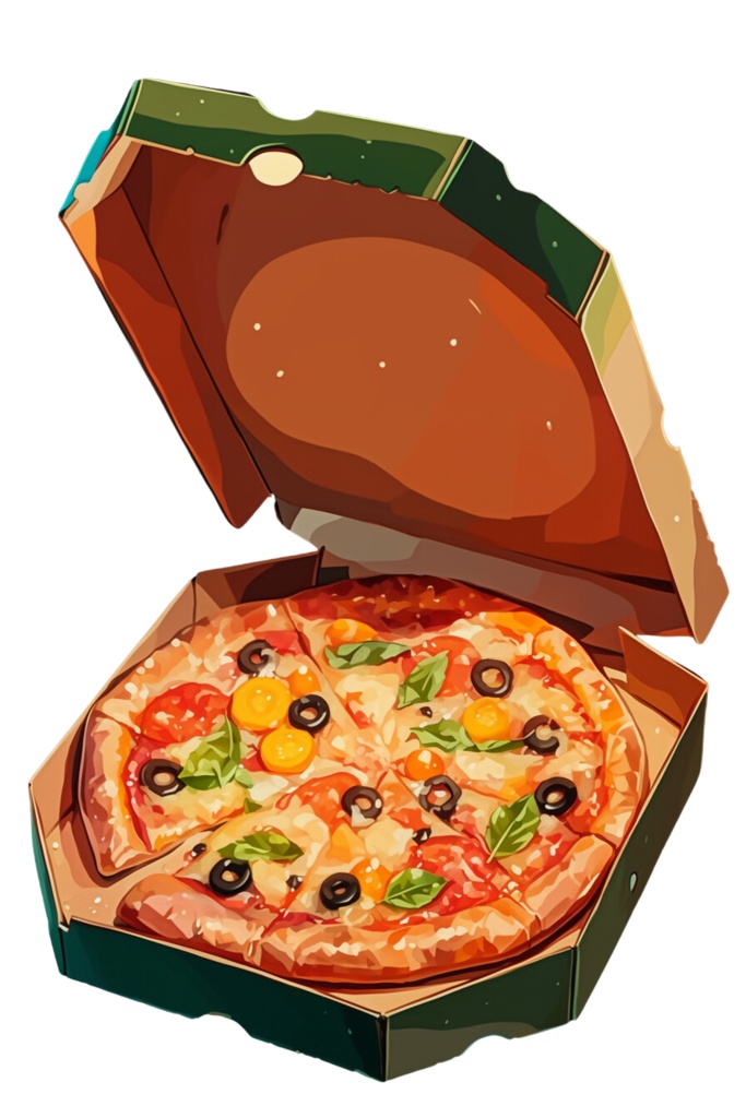 【無料配布20点!】ピザ アニメ風イラスト/Pizza【透過素材】