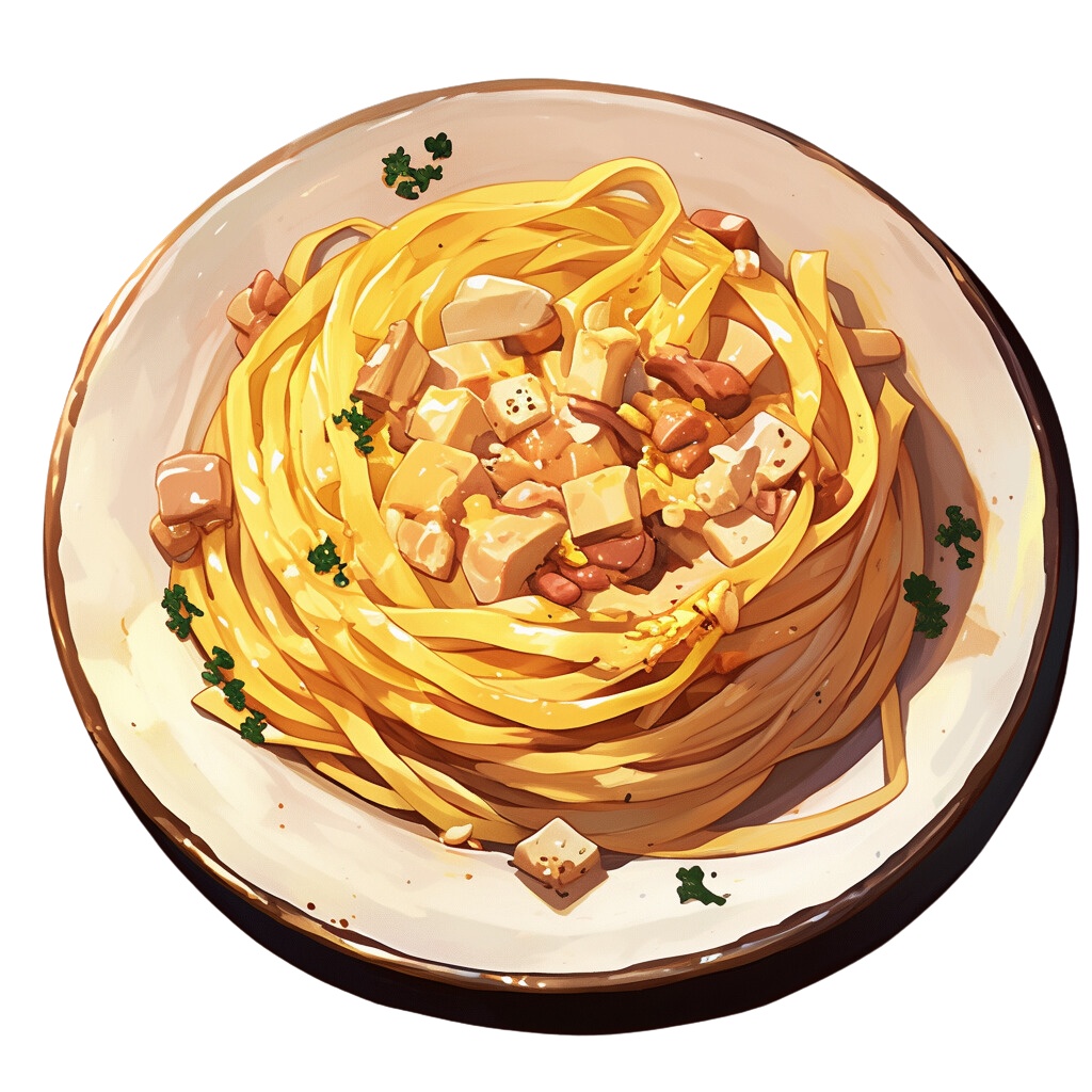 【無料配布20点!】パスタ アニメ風イラスト/pasta【透過素材】