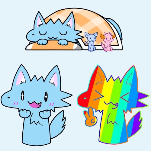 いろんなおおかみくんアクキー（裏面コーティングあり）