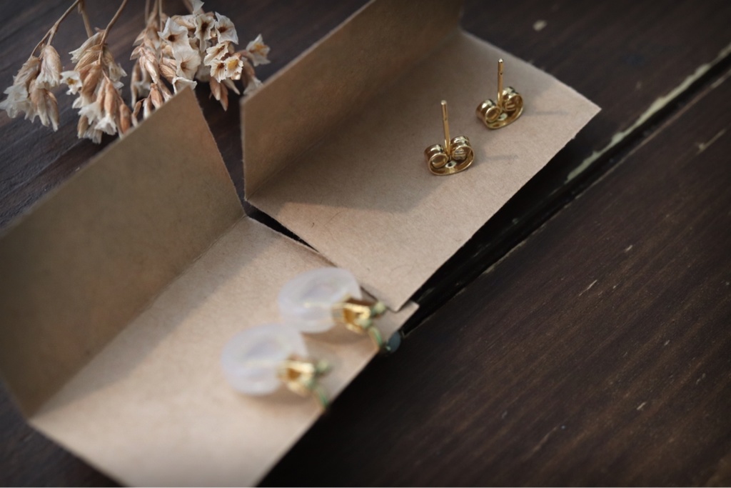 和風アートキャットイヤリング&ピアス❀黒鶴