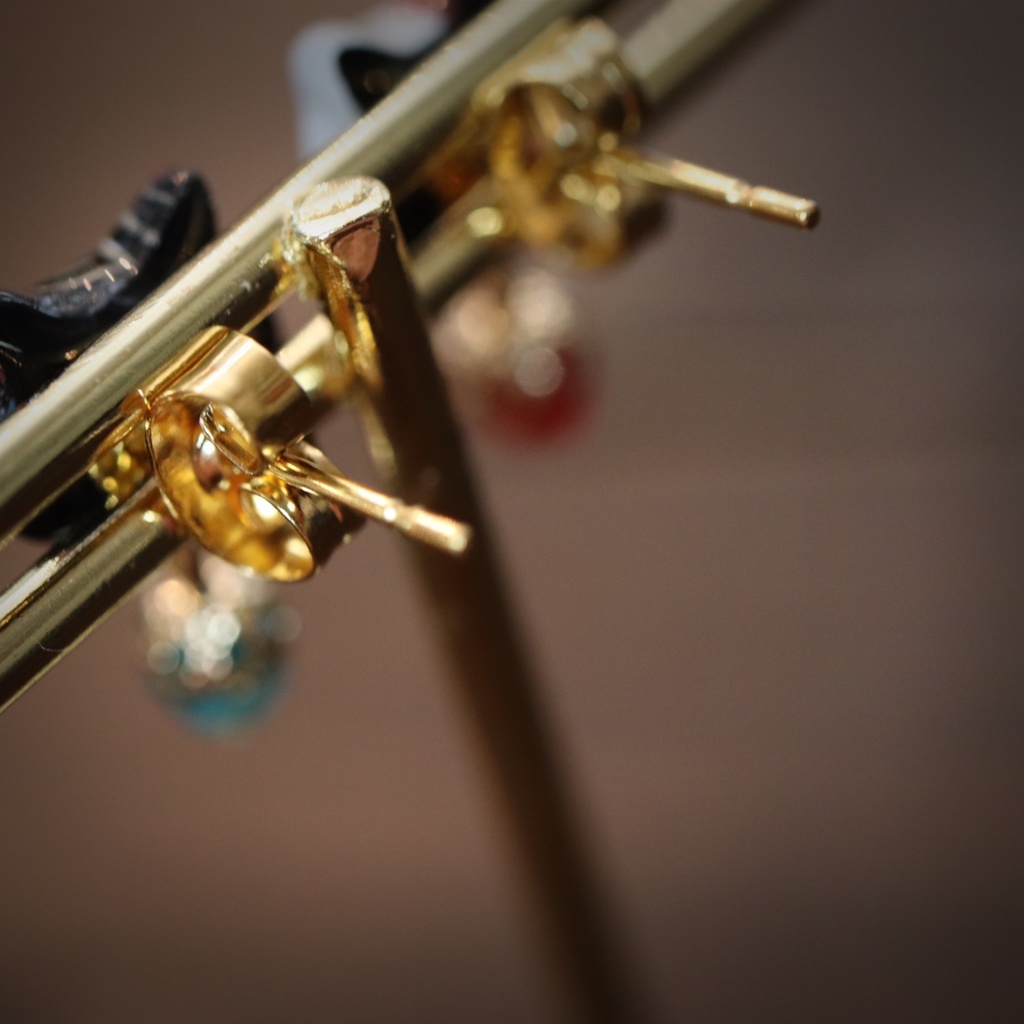 和風アートキャット イヤリング&ピアス❀巴