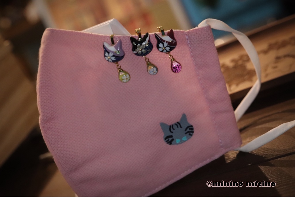 和風アートキャットマスクアクセサリー❀蜻