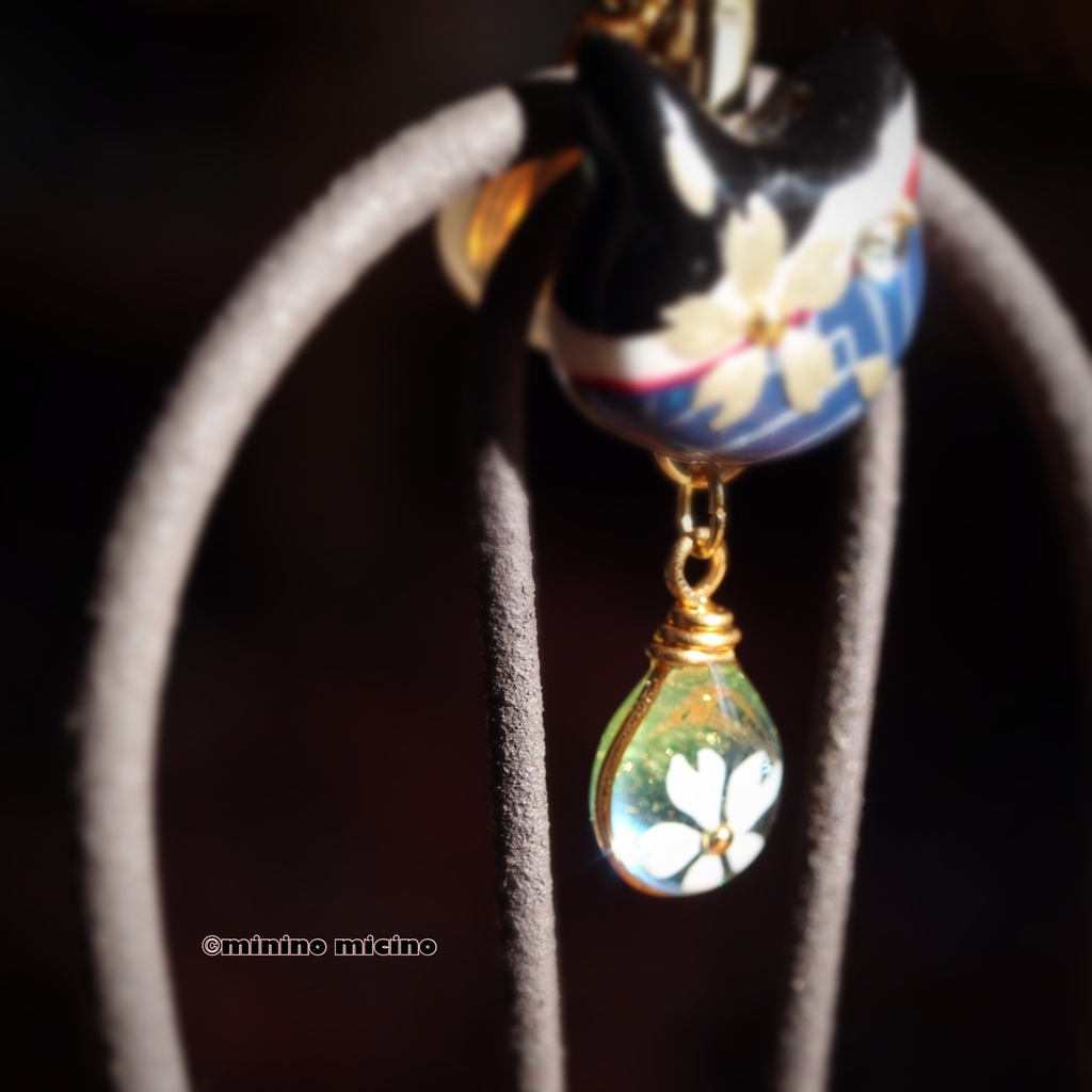 和風アートキャットマスクアクセサリー❀月