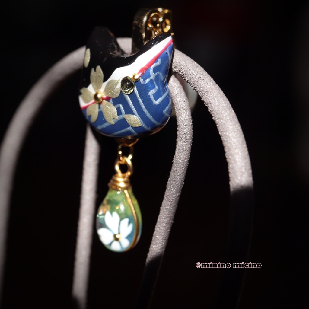 和風アートキャットマスクアクセサリー❀月