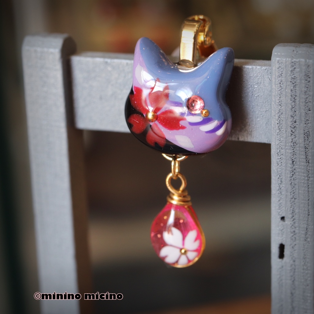 和風アートキャットマスクアクセサリー ❀歌