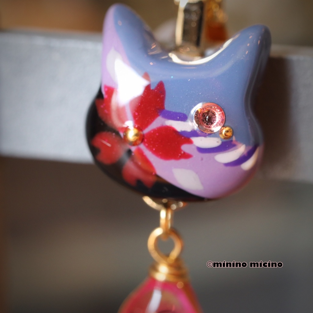 和風アートキャットマスクアクセサリー ❀歌