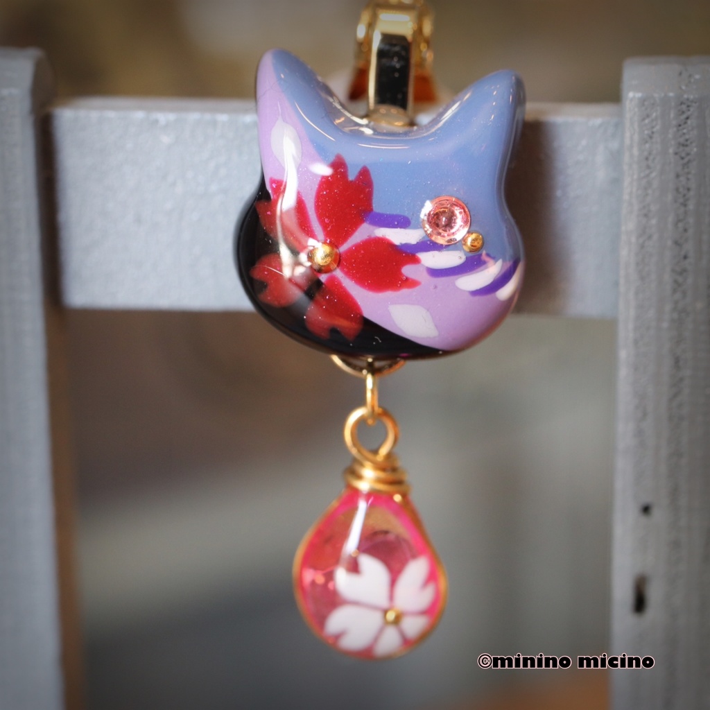 和風アートキャットマスクアクセサリー ❀歌