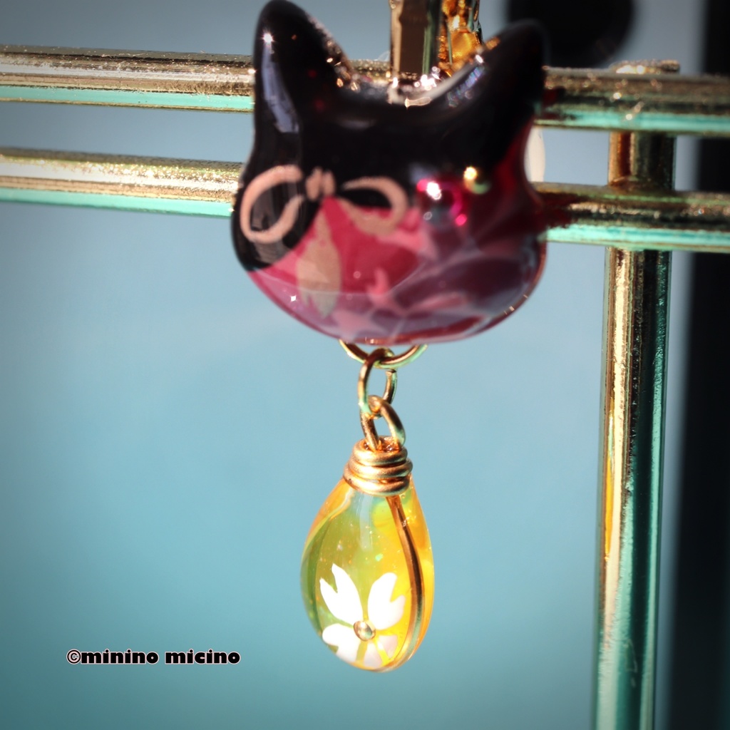 和風アートキャットマスクアクセサリー❀燭