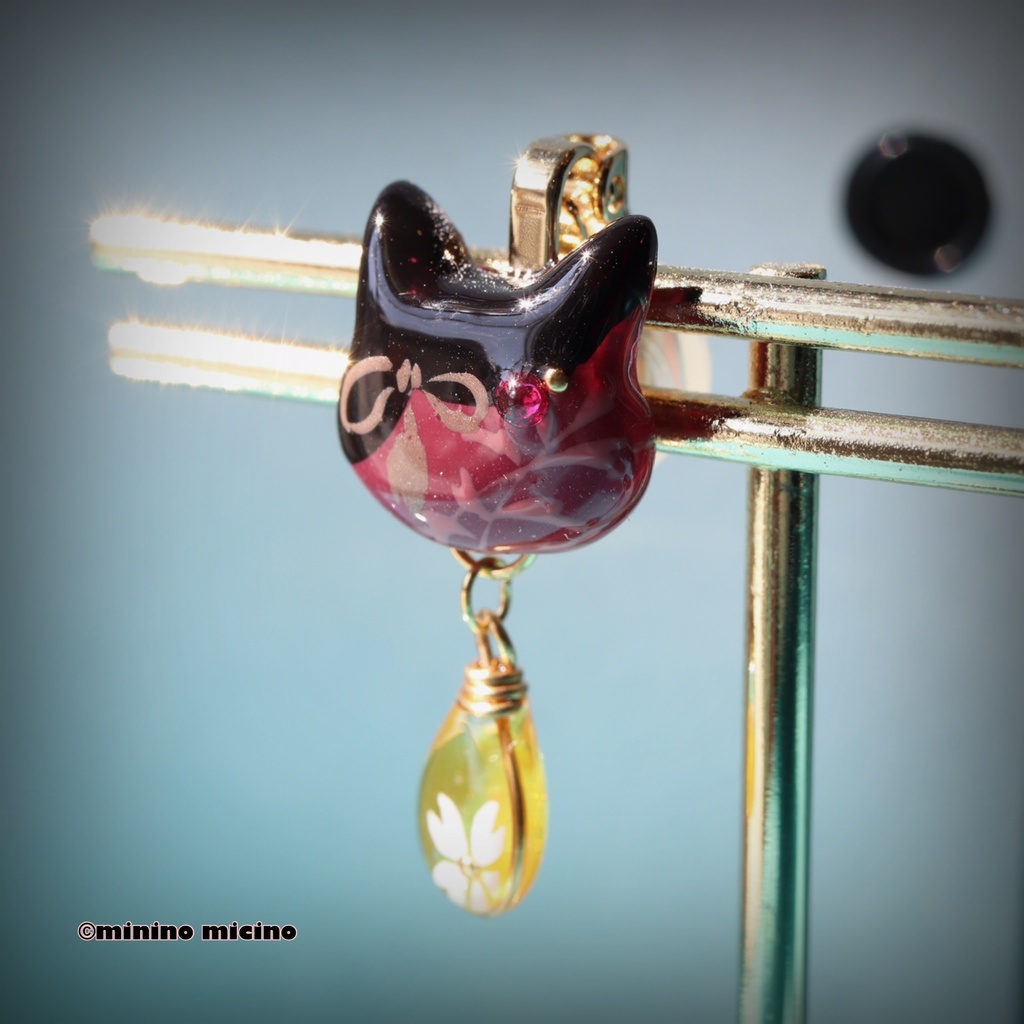 和風アートキャットマスクアクセサリー❀燭