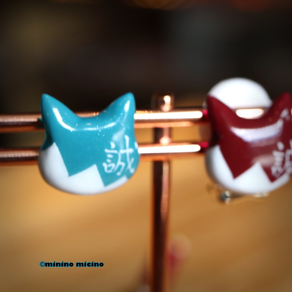 新撰組「誠」アートキャットイヤリング&ピアス