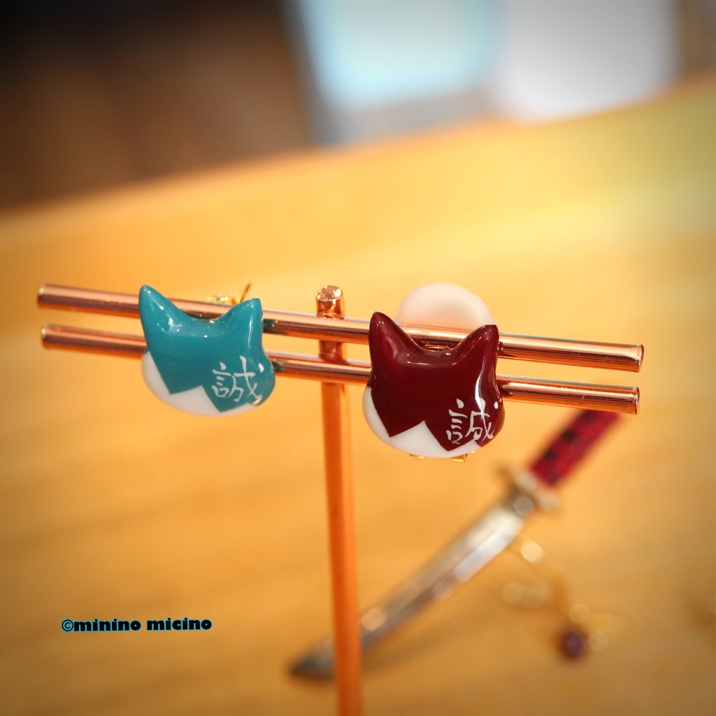 新撰組「誠」アートキャットイヤリング&ピアス