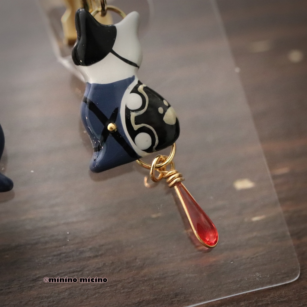 和風マイクロアートキャット イヤリング&ピアス❀鬼