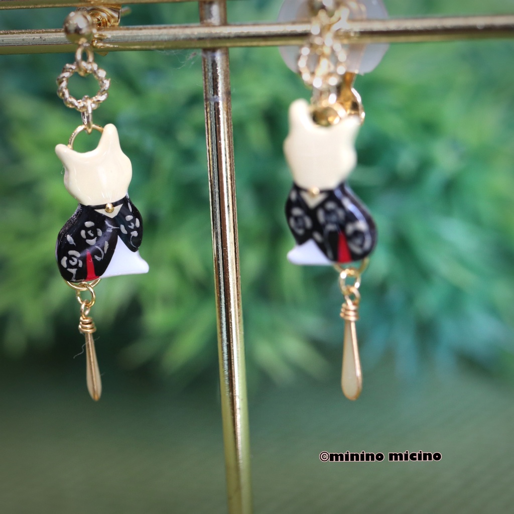 和風マイクロアート イヤリング&ピアス❀南泉