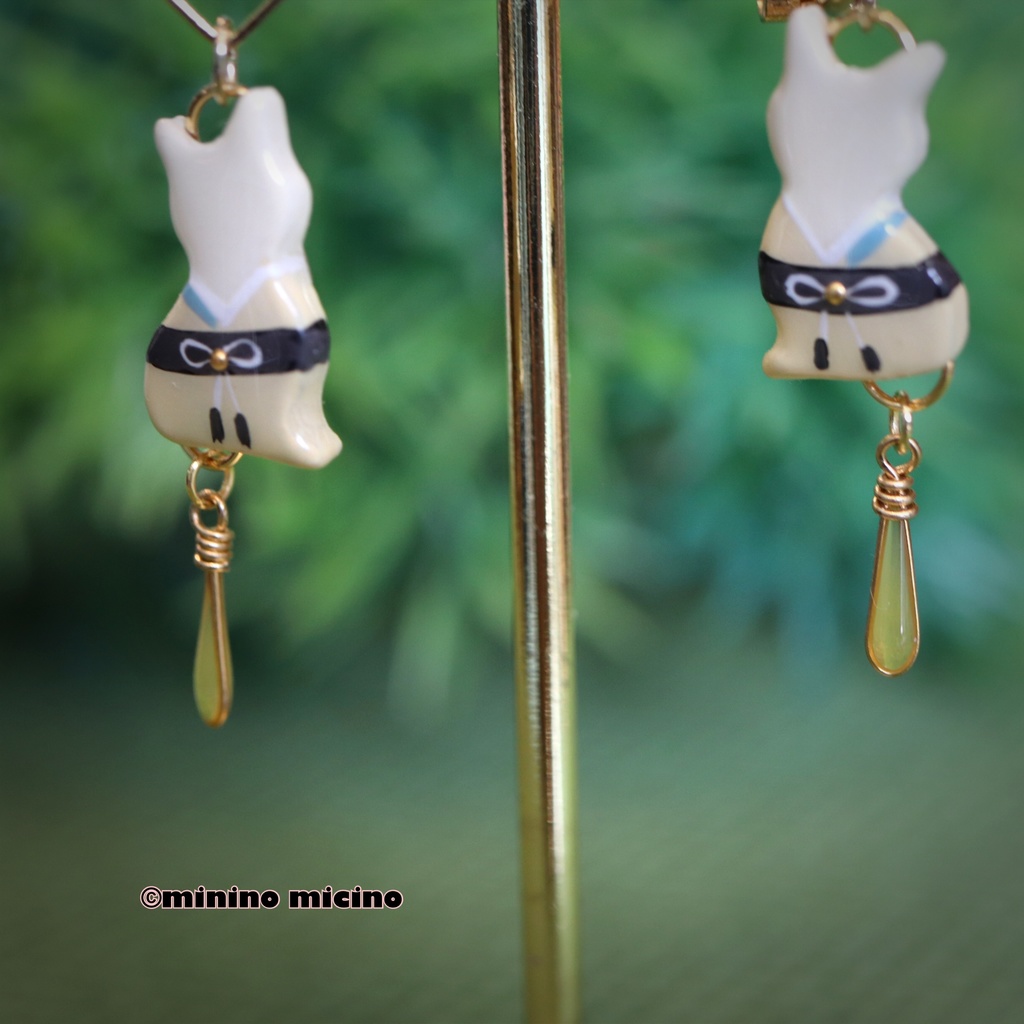 和風マイクロアート イヤリング&ピアス❀治金