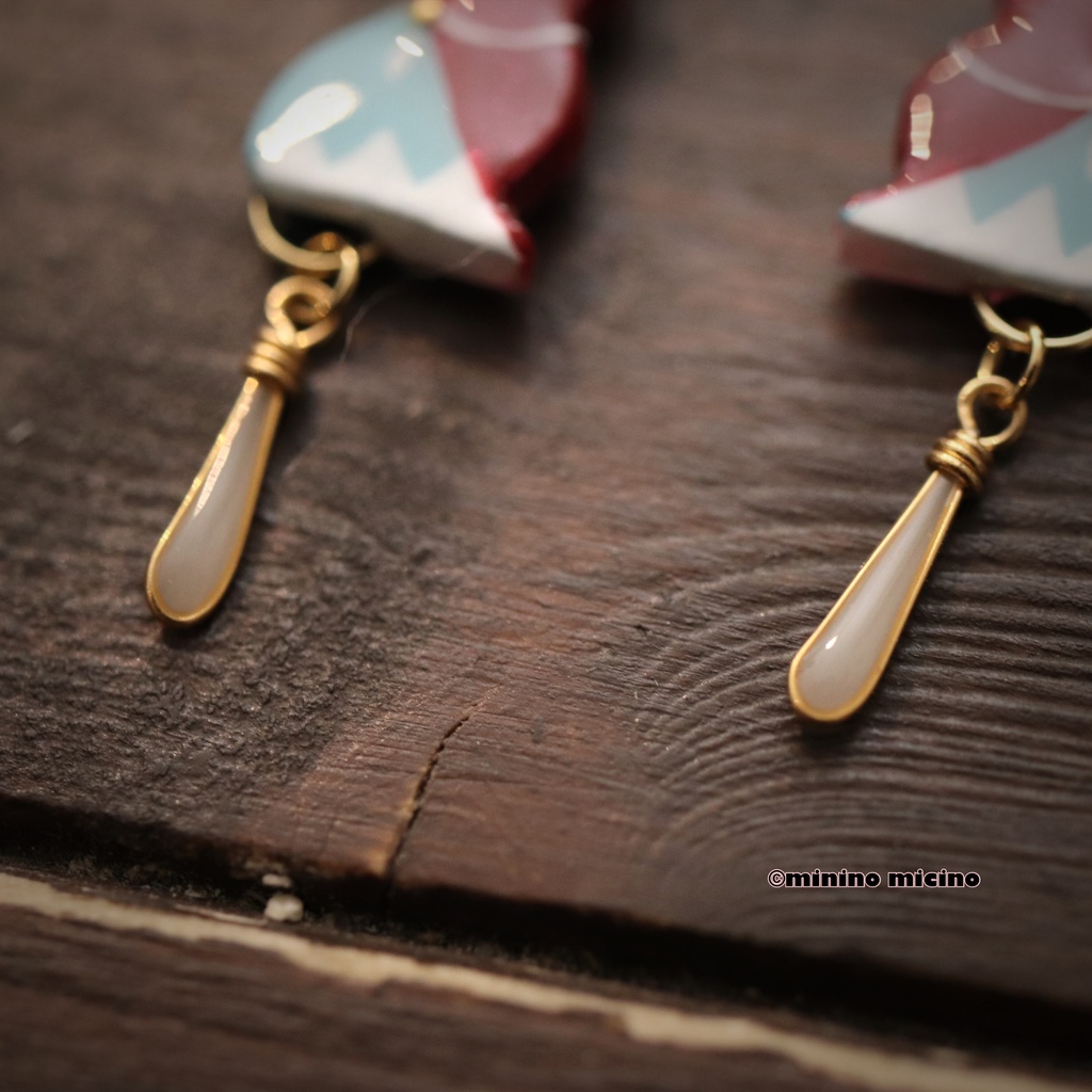 和風マイクロアートキャットイヤリング&ピアス❀和