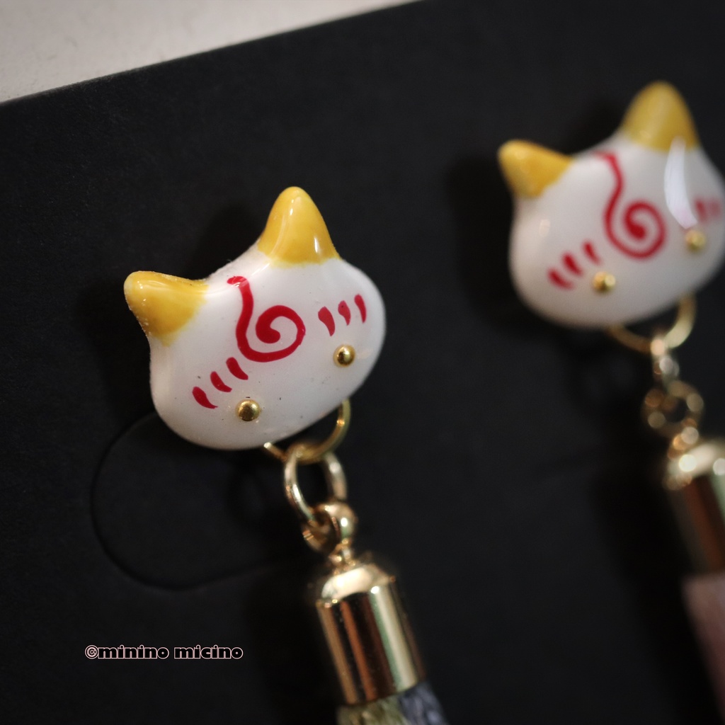 「御狐神」アートキャット イヤリング&ピアス