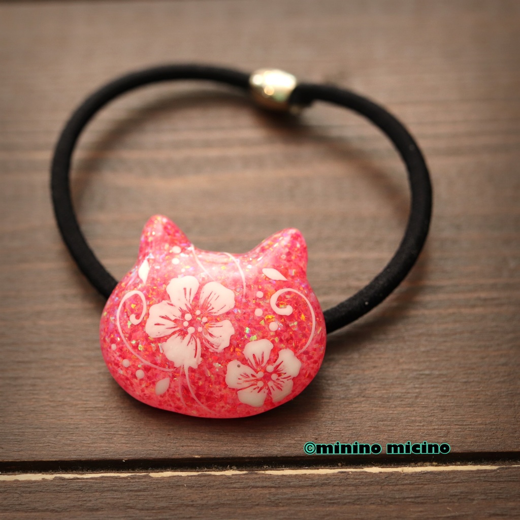 和風アートキャットヘアゴム❀全3種類