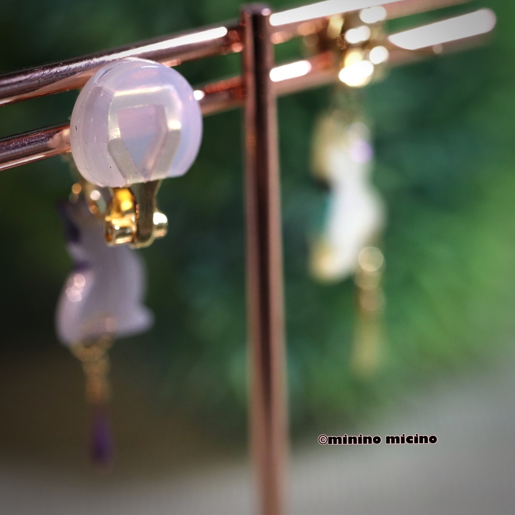 和風アートキャット イヤリング&ピアス❀小夜