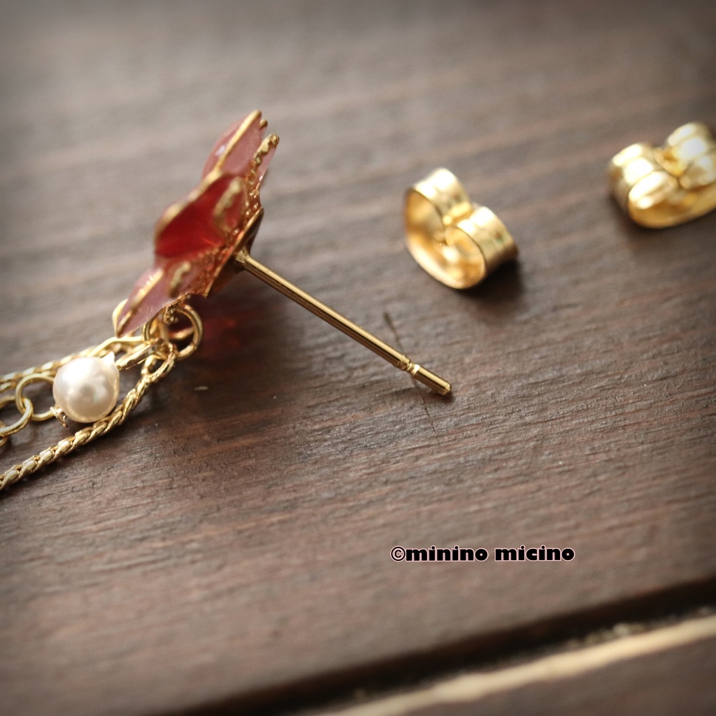 桜モチーフワイヤー イヤリング&ピアス